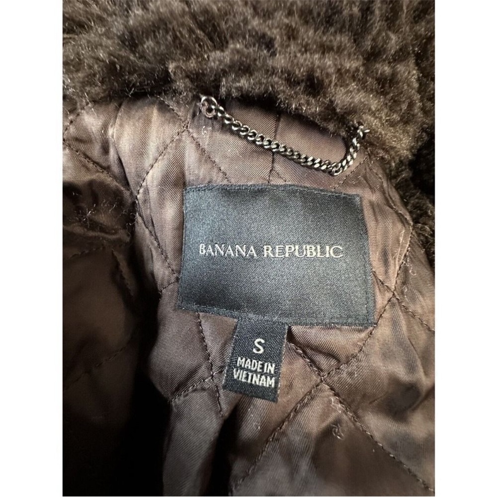 Banana Republic 🐻Teddy Coat Dark Brown Small EUC❤️ - Picture 9 of 16